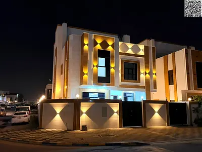 Villa (corner) for sale in Ajman | Al Zahiyah area | 7 rooms, majlis, 3 halls, maid's room and roof | Freehold ownership for all nationalities |