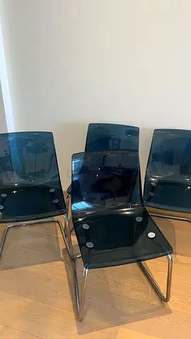 4 Transparent Blue IKEA TOBIAS Chairs