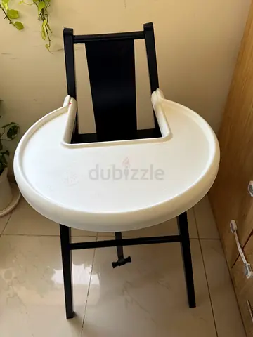 Wooden Frame Ikea Baby High Chair with Removable Tray