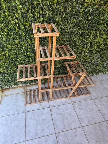 Wooden Multi-tier Plant/Display Rack - Foldable Ladder Style