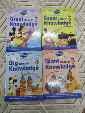 Set of 4 Disney Mickey Wonders Why Knowledge Books (Great, Super, Big, Giant)