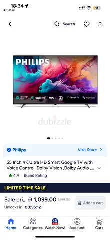 Philips 55 4K Ultra HD Smart Google TV (Excellent Condition) brand new in box