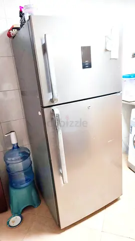Silver Double-Door Refrigerator - Good Working Condition, Big Size