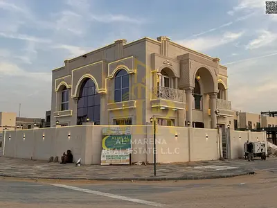 Luxury corner villa in Al Zahia, 4 stone facades, private pool, fully finished including fees, registration, ownership, and furnishings.