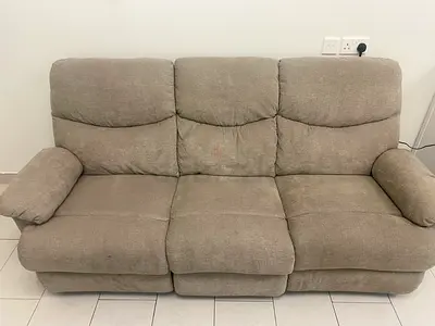 Danube Home Beige 3-Seater Recliner Sofa