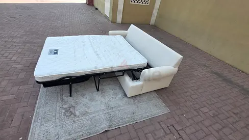 Cratebarrel two seater sofa bed with mattress