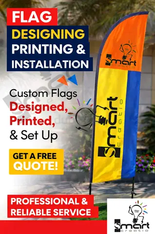 Custom Printed Outdoor Flags — Designed, Printed  Installed (I provide setup)