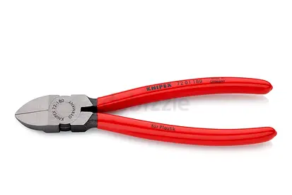 KNIPEX 70 01 180 Diagonal Cutter for Plastic, Atramentized, Plastic Coated Handle-Made in Germany
