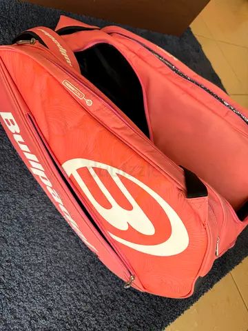 Bullpadel pink racket bag - holds multiple rackets, good condition