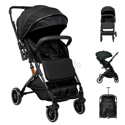 {URGENT SALE}  [1 DAY ONLY] Lightweight Black Stroller with Adjustable Canopy and Storage Basket