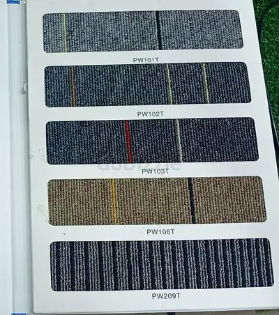 Carpet Tile Sample Board - Neutral Striped Commercial Carpet Tiles (Multiple Shades)