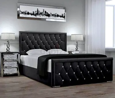 Luxury king size fully customisable bedframe with soft Fabric, Hydraulic storage can be installed