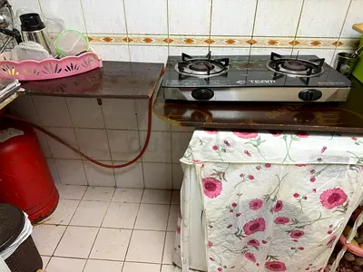 Two-burner Glass Top Gas Stove (Portable) with medium cylinder- Good Working Condition