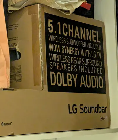 LG S65TR 5.1ch 600W Soundbar with Wireless Subwoofer  Rear Speakers – Brand New, Sealed