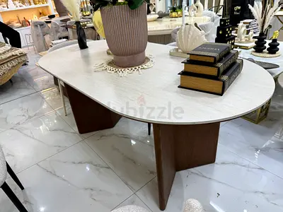 Modern solid wood Oval Dining Table with wooden base 180*80cm