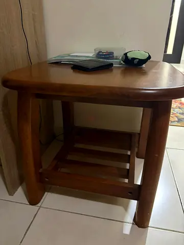 Solid Wood Side Table / End Table - Medium Brown