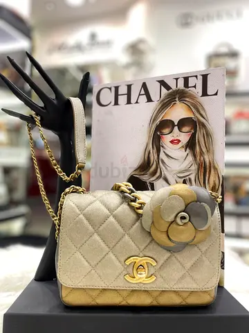 Chanel Quilted Camellia Two Toned Chain Flap Bag (Authentic/PreOwned)