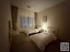 Two-bedroom apartment with a living room (first occupancy), furnished with new furniture, for monthl