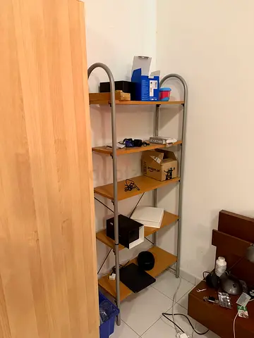 Metal Frame 5-Tier Wooden Shelf