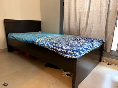 Hardwood Single Bed, Mattress  White Tea Table – Great Condition