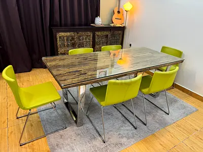 Marina Home Railway Wood Dining Table Set