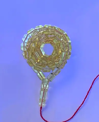 Handmade translucent beaded bracelet/anklet on red thread