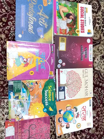 Set of Grade 5 School Textbooks (English  Gujarati) - Used, Good Condition