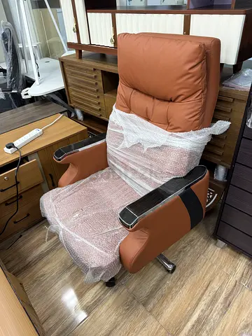 Brown Leather Recliner Armchair with Footrest