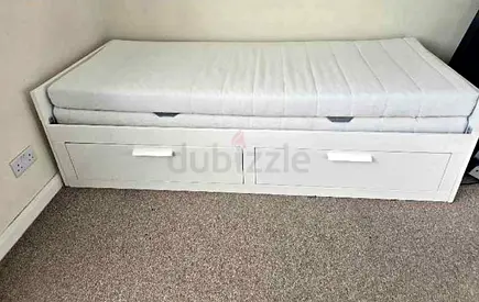 IKEA brimness daybed with 2 big storage drawers and 2 IKEA mattresses