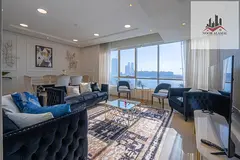 Sharjah, Al Khan, Al Shaltie Tower 1, one-bedroom apartment with living room, kitchen, and two bathr