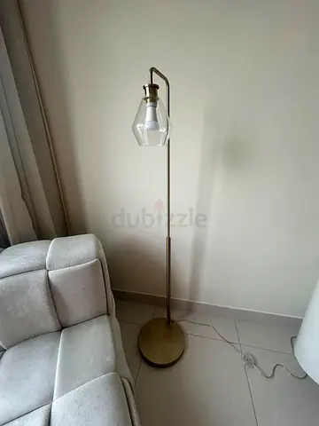 West Elm brass floor lamp