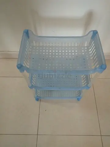 Lightweight Plastic 3-Tier Storage Shelf - Blue