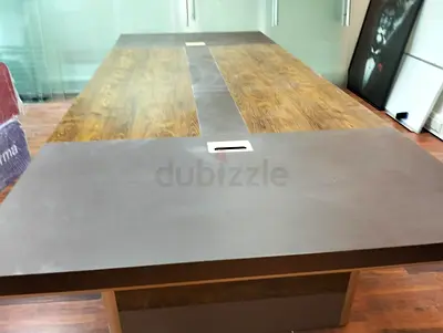 Large Solid Wood Conference / Dining Table - Modern Rustic Finish