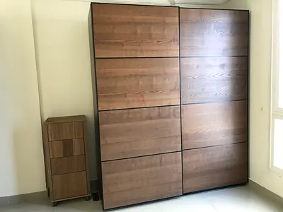 IKEA PAX Large Modern Wooden Sliding Door Wardrobe (2-door) - Good Condition