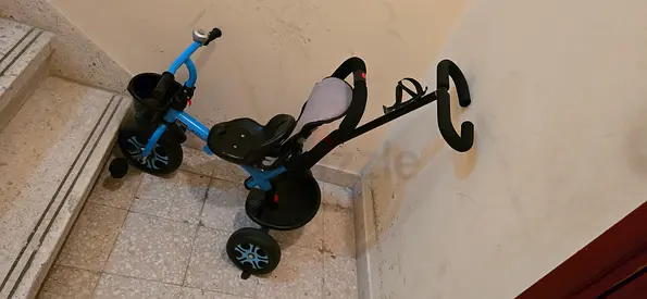 Kids 3-in-1 Tricycle with Parent Push Handle – Blue, Good Condition