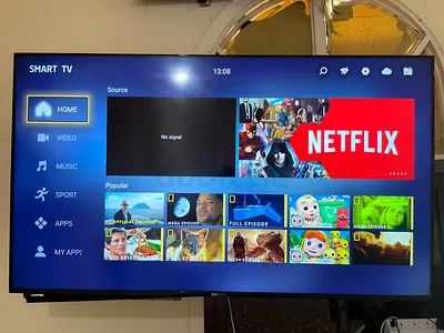 65 inch Geepas TV - Good Working Condition, 3 years old, a line on screen