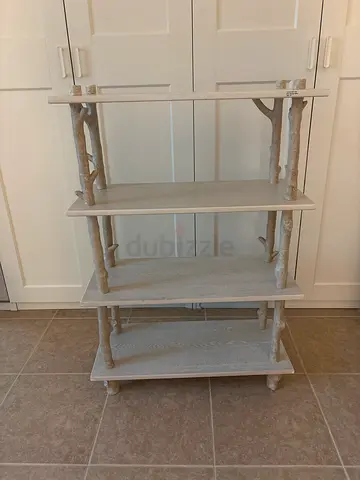 Kids nursery Pottery Barn Light wood 3-tier shelving unit with decorative spindle legs