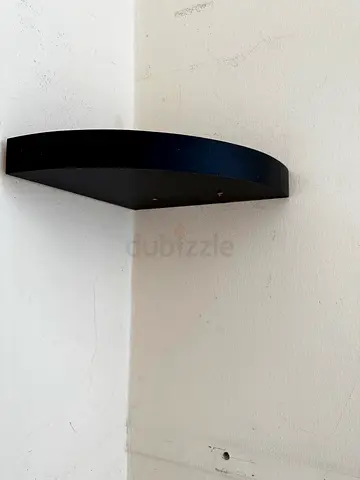 Black Semi-Circle Floating Wall Shelf / Corner Display Shelf