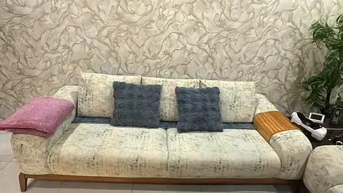 2 sofa 3-seater upholstered sofa with - 2 side table and centre table set