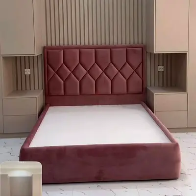Queen Velvet Upholstered Bed