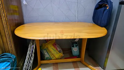 Solid Wood Oval Dining Table — Compact, Good Condition