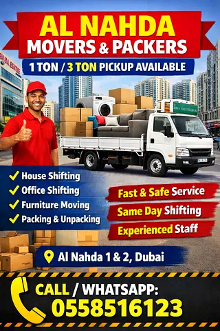 1 Ton and 3 Ton Movers available in Al Nahdah
