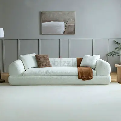 Thick padded armrest 3 seater low sofa