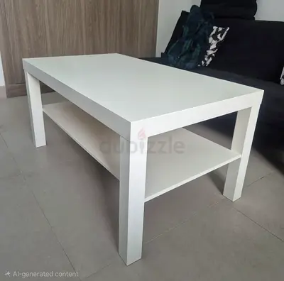 IKEA white rectangular coffee table with lower shelf - great condition