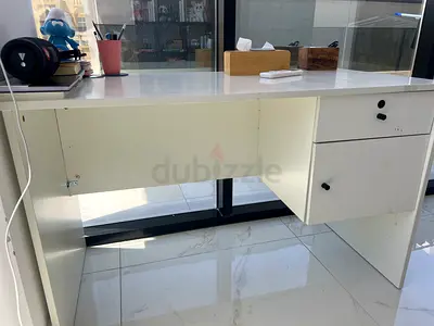 White Office Desk with Drawers - Good Condition