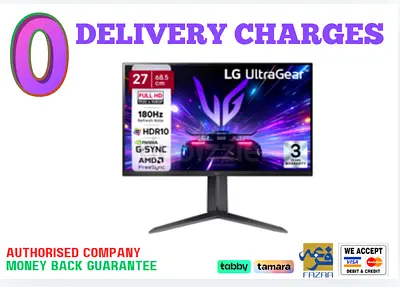 LG 27 inch Ultragear FHD IPS Gaming Monitor - 180Hz- 1 Year Warranty