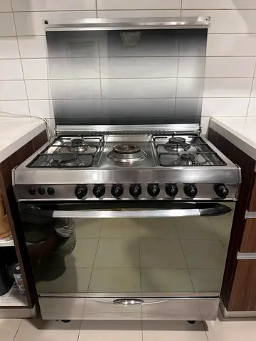 Stainless Steel 5-Burner Gas Range with Oven