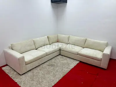 Like new condition pottery barn beige color corner lshape sofa