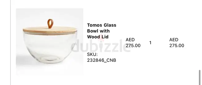 Glass Bowl with Wood Lid