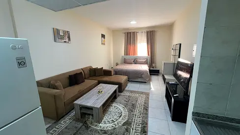 Furnished studio for monthly rent – Al Nuaimiya, second resident – very clean, large and comfortable space, fully furnished, close to all services